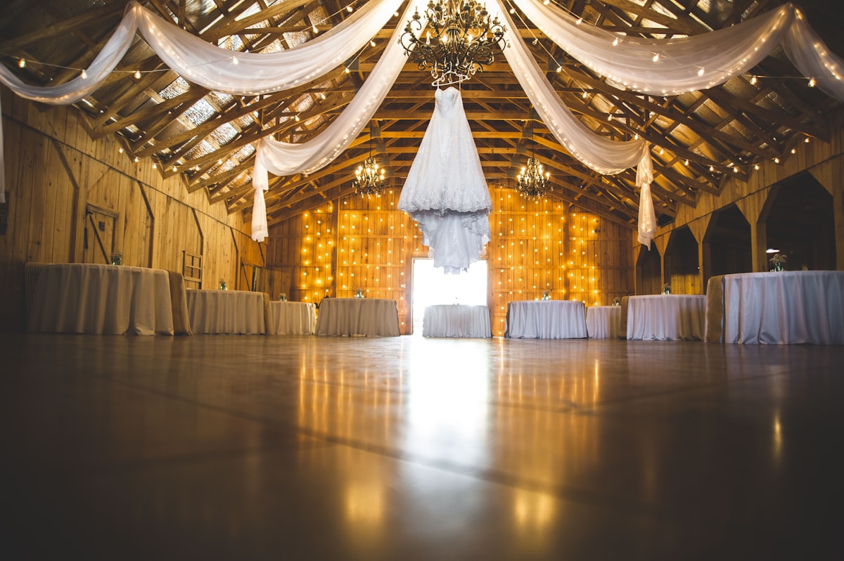 A marquee set up in a garden
